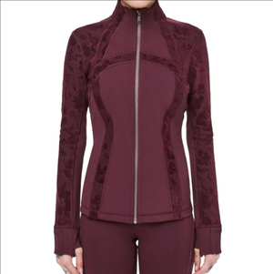LULULEMON Define Jacket Special Edition Flocked Dark Adobe, Floral Velvet, Sz 10